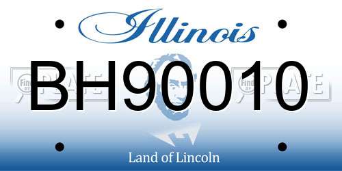 BH90010 Illinois License Plate