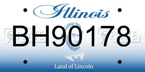 BH90178 Illinois License Plate