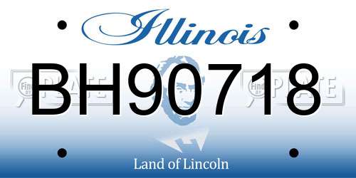 BH90718 Illinois License Plate