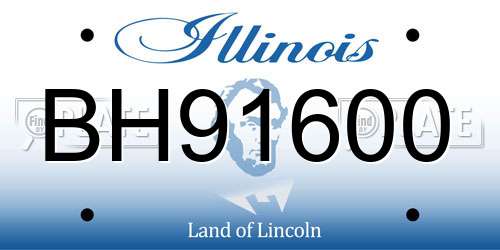 BH91600 Illinois License Plate