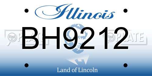 BH9212 Illinois License Plate