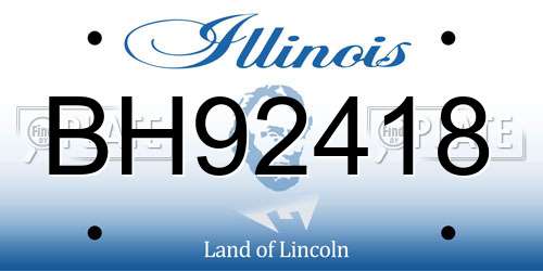 BH92418 Illinois License Plate