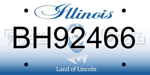 BH92466 Illinois License Plate