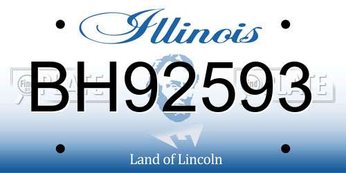 BH92593 Illinois License Plate