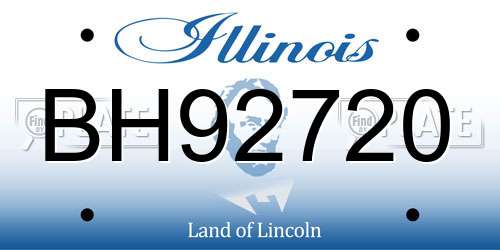 BH92720 Illinois License Plate