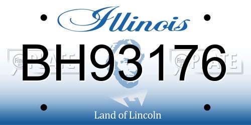 BH93176 Illinois License Plate