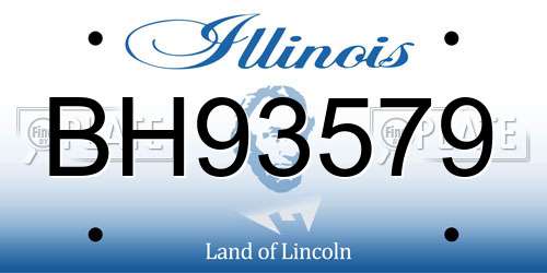 BH93579 Illinois License Plate