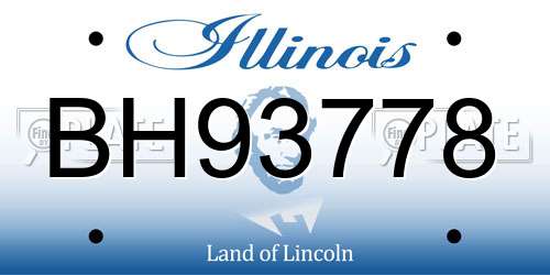 BH93778 Illinois License Plate