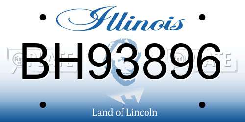 BH93896 Illinois License Plate