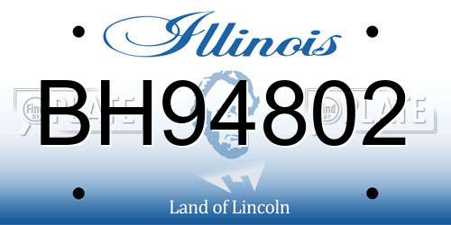 BH94802 Illinois License Plate