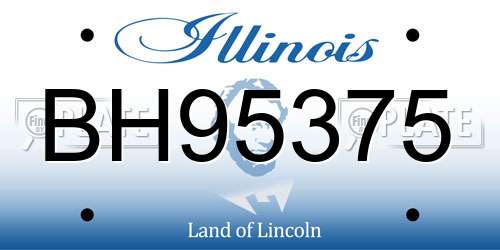 BH95375 Illinois License Plate