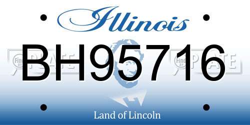 BH95716 Illinois License Plate