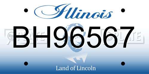 BH96567 Illinois License Plate