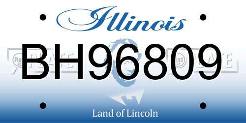 BH96809 Illinois License Plate