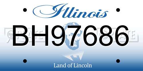 BH97686 Illinois License Plate
