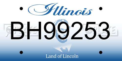 BH99253 Illinois License Plate