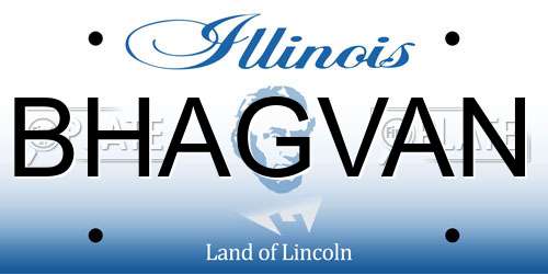 BHAGVAN Illinois License Plate