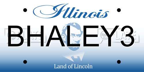 BHALEY3 Illinois License Plate