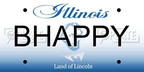 BHAPPY Illinois License Plate