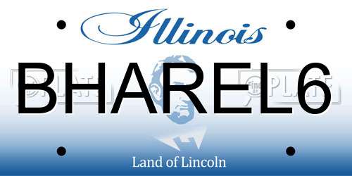 BHAREL6 Illinois License Plate