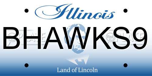 BHAWKS9 Illinois License Plate