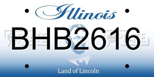 BHB2616 Illinois License Plate