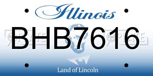 BHB7616 Illinois License Plate