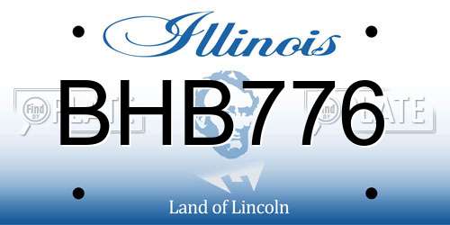 BHB776 Illinois License Plate