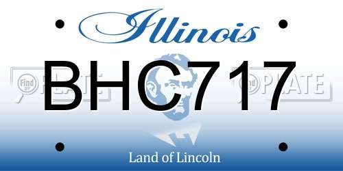 BHC717 Illinois License Plate