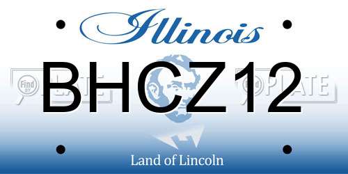 BHCZ12 Illinois License Plate