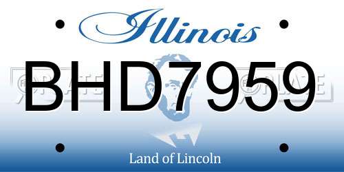 BHD7959 Illinois License Plate