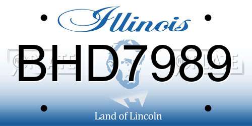 BHD7989 Illinois License Plate