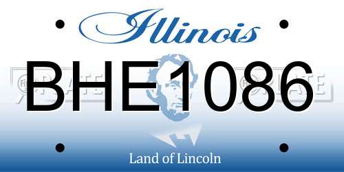 BHE1086 Illinois License Plate