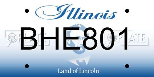 BHE801 Illinois License Plate