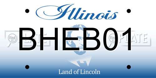 BHEB01 Illinois License Plate