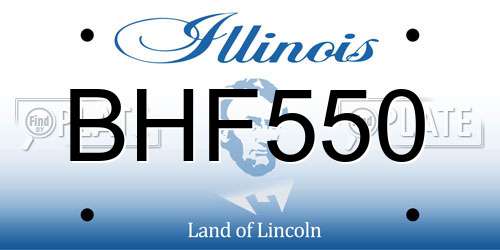 BHF550 Illinois License Plate
