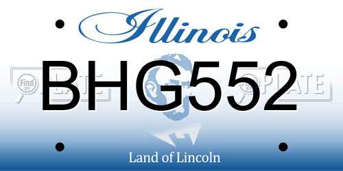 BHG552 Illinois License Plate