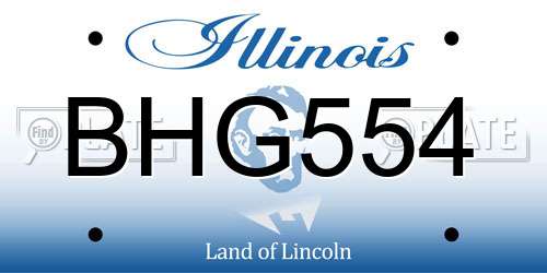 BHG554 Illinois License Plate