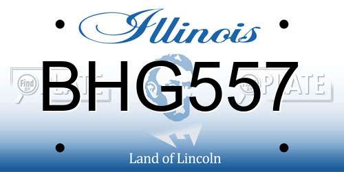 BHG557 Illinois License Plate