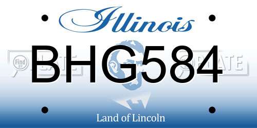 BHG584 Illinois License Plate