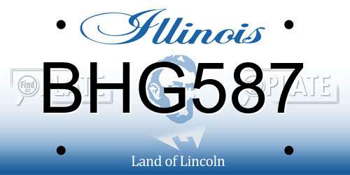 BHG587 Illinois License Plate