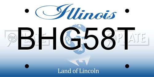 BHG58T Illinois License Plate