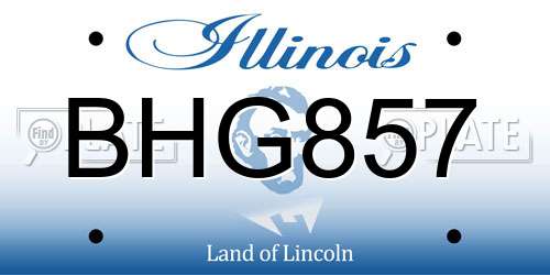 BHG857 Illinois License Plate