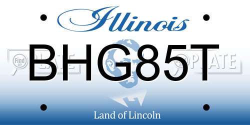 BHG85T Illinois License Plate