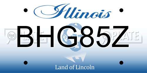 BHG85Z Illinois License Plate