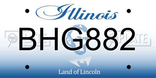 BHG882 Illinois License Plate