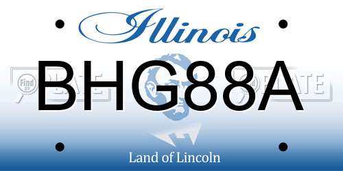 BHG88A Illinois License Plate