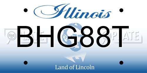 BHG88T Illinois License Plate