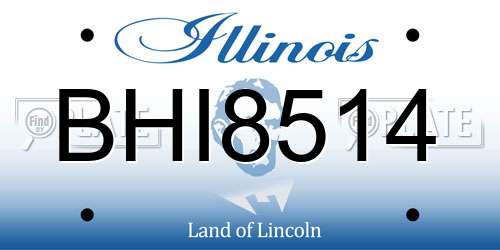 BHI8514 Illinois License Plate