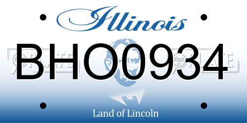 BHO0934 Illinois License Plate